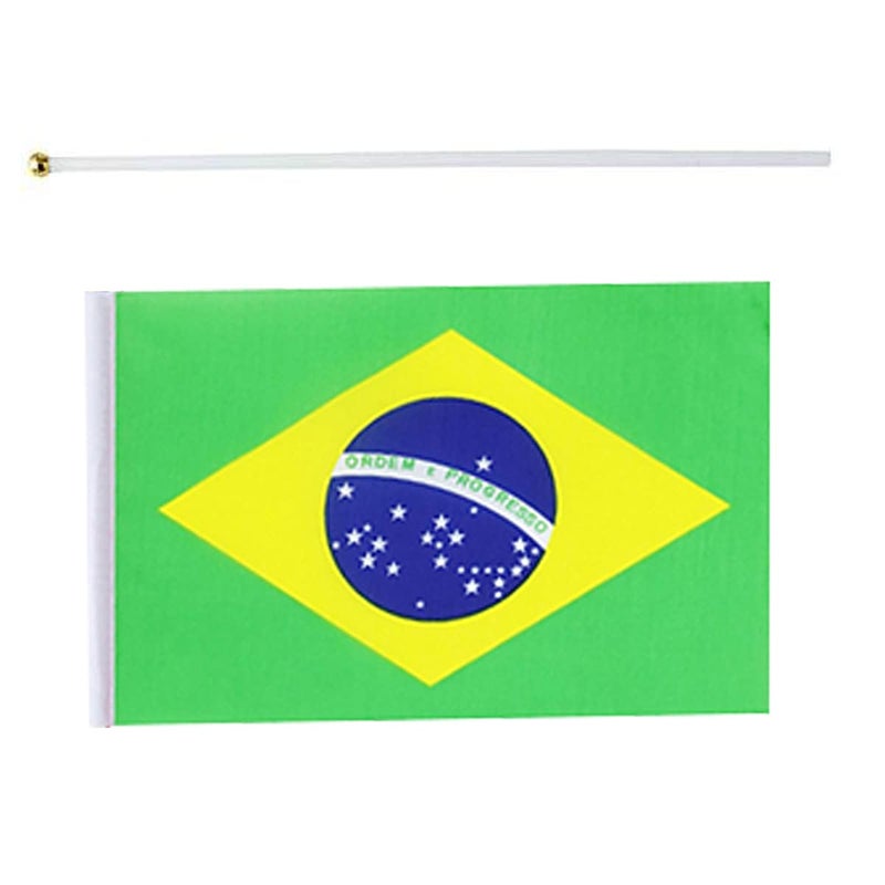 mflagperft Brazil Flag Brazilian Flag, Small Mini Handheld Brazil Flags on Stick, Ideal for Party Parades Sports Events Patriotic Festival Decorations - Image 4